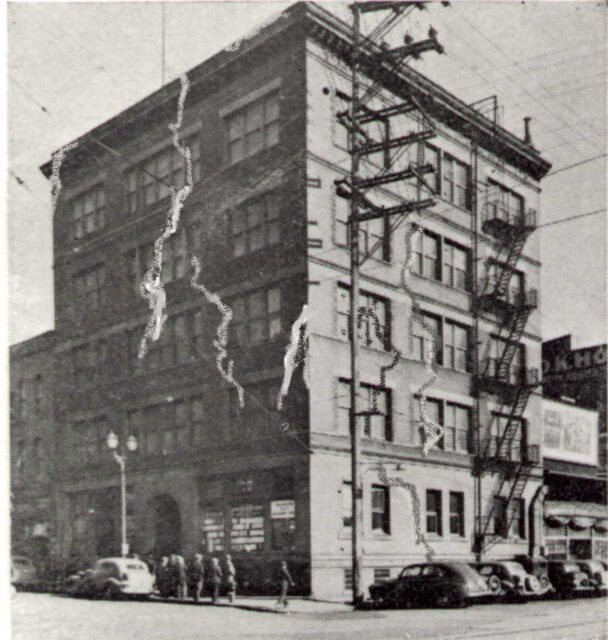 A photo of a building in early 1900s Seattle
